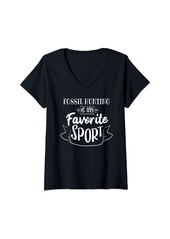 Womens Fossil hunting is my favorite sport V-Neck T-Shirt