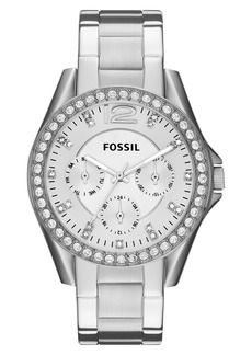 Fossil 'Riley' Round Crystal Bezel Bracelet Watch