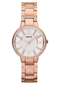 Fossil 'Virginia' Crystal Accent Bracelet Watch