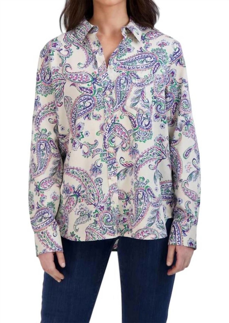 Foxcroft Boyfriend Shirt In Multi Paisley