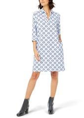 Foxcroft Angel Patchwork Dress in Blue Freesia at Nordstrom