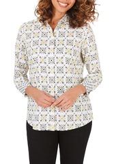 Foxcroft Ava Tile Print Wrinkle Free Shirt (Regular & Petite)