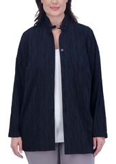 Foxcroft Carolina Crinkled Cotton Blend Button-Up Shirt
