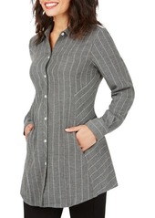 Foxcroft Cici Herringbone Tunic Blouse in Charcoal at Nordstrom