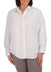 Foxcroft Croc Jacquard Cotton Blend Button-Up Shirt