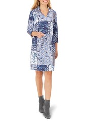 Foxcroft Esme Mixed Print Jersey Shift Dress in Multi at Nordstrom