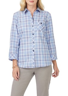 Foxcroft Hampton Plaid Non-Iron Button-Up Shirt