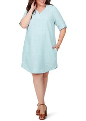 Foxcroft Harmony in Linen Shirtdress (Plus Size)