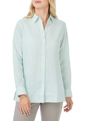 Foxcroft Jordan Stripe Linen Button-Up Shirt