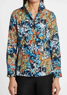 Foxcroft Katie Floral Print Cotton Button-Up Shirt