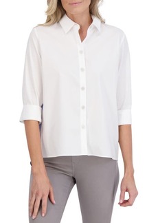 Foxcroft Kelly Colorblock Cotton Blend Button-Up Shirt