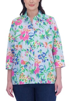 Foxcroft Kelly Floral Button-Up Shirt