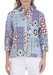 Foxcroft Kelly Print Button-Up Shirt