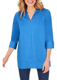 Foxcroft Lydia Wrinkle-Free Non-Iron Shirt in Malibu Blue at Nordstrom