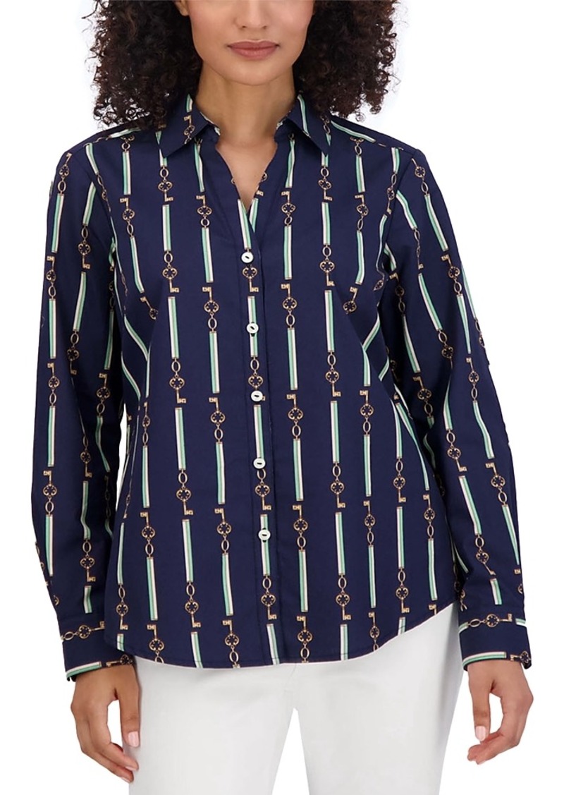 Foxcroft Mary Keychain Stripe Shirt