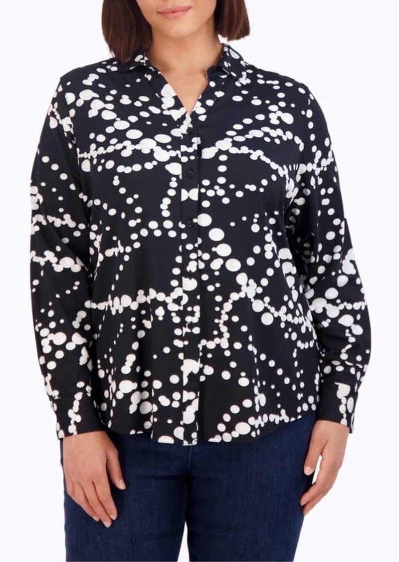 Foxcroft Mary Print Button-Up Shirt