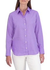 Foxcroft Meghan Linen Blend Button-Up Shirt