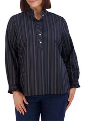 Foxcroft Mia Metallic Stripe Shirt