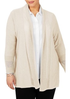 Foxcroft Mixed Stitch Open Front Cardigan