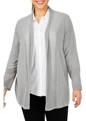 Foxcroft Mixed Stitch Open Front Cardigan