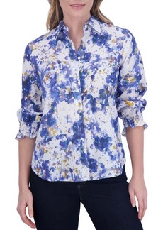Foxcroft Olivia Abstract Floral Button-Up Shirt