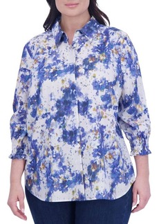 Foxcroft Olivia Abstract Floral Button-Up Shirt