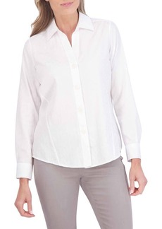 Foxcroft Paityn Retro Circle Jacquard Cotton Blend Button-Up Shirt