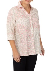 Foxcroft Pamela Pebble Beach Sateen Button-Up Shirt (Plus Size)