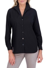 Foxcroft Pandora Stripe Cotton Blend Button-Up Shirt