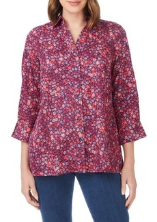 Foxcroft Piper Beach Blossom Button-Up Shirt