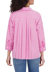 Foxcroft Sandra Stripe Cotton Blend Button-Up Shirt
