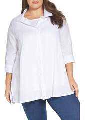 Foxcroft Skye Linen Tunic Shirt (Plus Size)