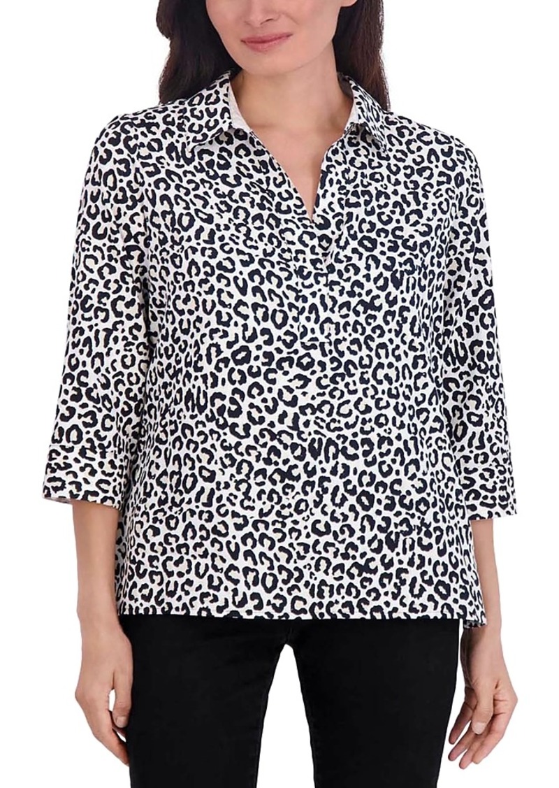 Foxcroft Sophia Leopard Print Shirt
