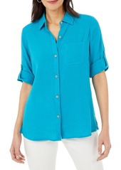 Foxcroft Tamara Gauze Button-Up Shirt