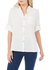 Foxcroft Tamara Gauze Button-Up Shirt