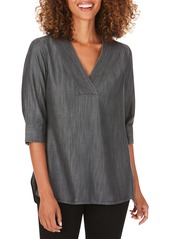 Foxcroft Vaughn Tunic Top in Charcoal at Nordstrom