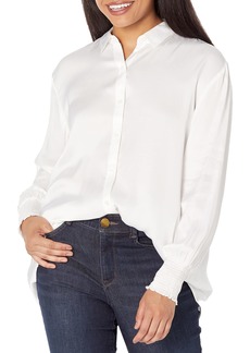 Foxcroft Women's Althea Long Sleeve Solid Satin Blouse