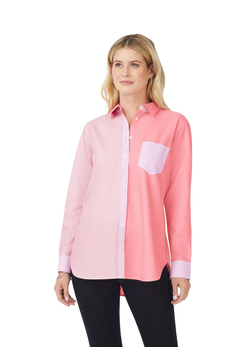 Foxcroft Women's Boyfriend Long Sleeve Mix PPO Shirt