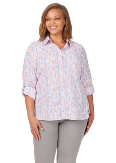 Foxcroft Women's Cole Long Sleeve with ROLL TAB Highlights Shirt
