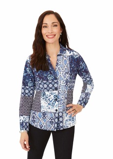Foxcroft womens Paityn Long Sleeve All Mixed Up Blouse   US