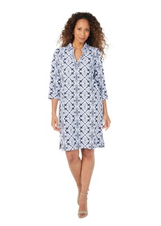 Foxcroft Women's Plus Size Angel 3/4 Sleeve Floral Dress