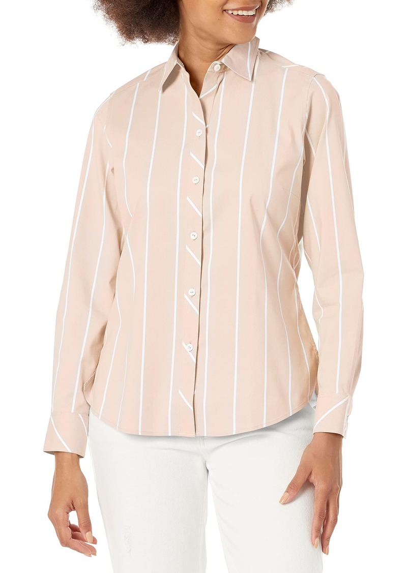 Foxcroft Women's AVA Long Sleeve Simply Stripe Blouse