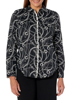 Foxcroft Women's Charlie Long Sleeve with ROLL TAB Charmed Blouse