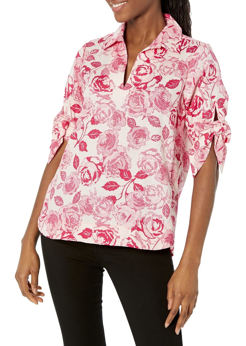 Foxcroft Women's Emma Elbow Sleeve Vintage Roses Blouse