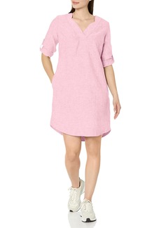Foxcroft Women's Harmony 3/ Sleeve with ROLL TAB Linen Dress
