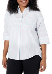 Foxcroft Women's Joanna 3/4 Sleeve Coastal Stripe Blouse