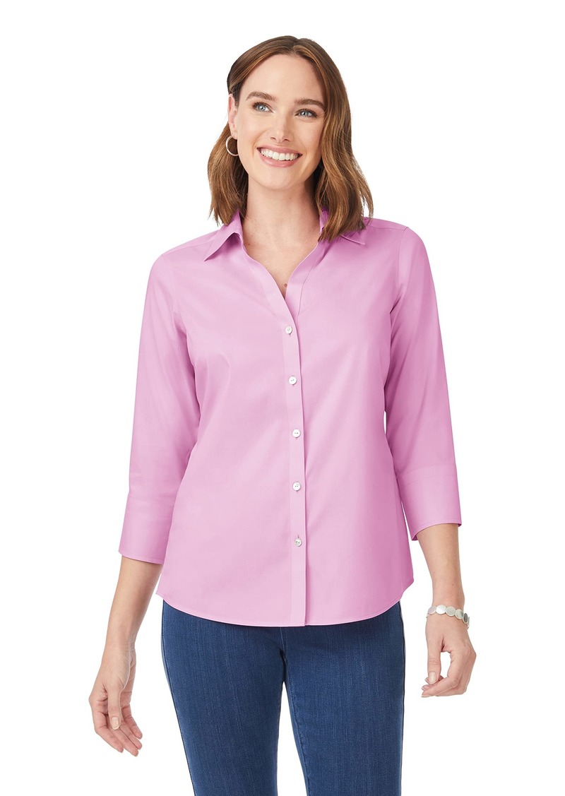 Foxcroft Women's Mary 3/4 Sleeve Stretch Solid Blouse