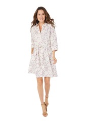 Foxcroft Women's Plus Size Nicolette 3/4 Sleeve Breezy Floral Dress  20