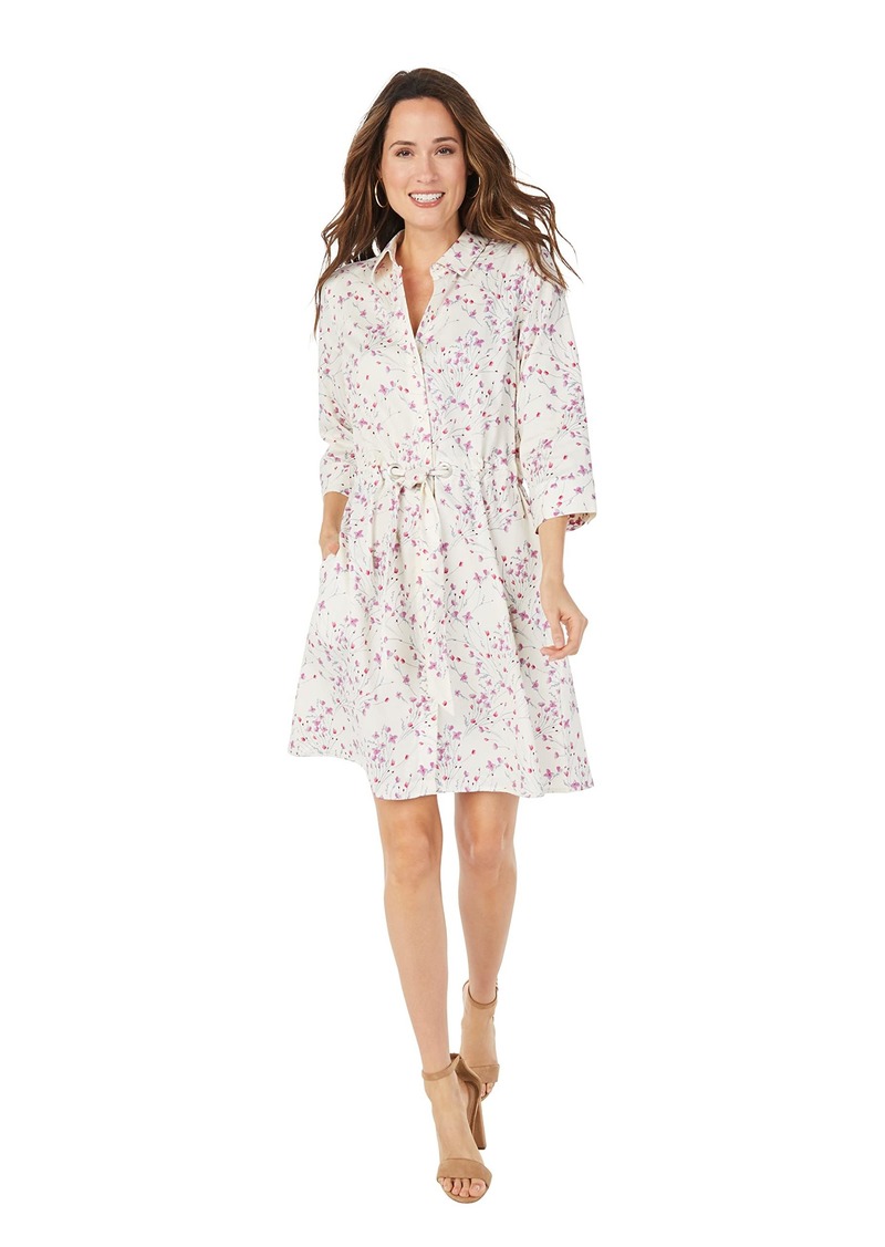 Foxcroft Women's Plus Size Nicolette 3/4 Sleeve Breezy Floral Dress  20