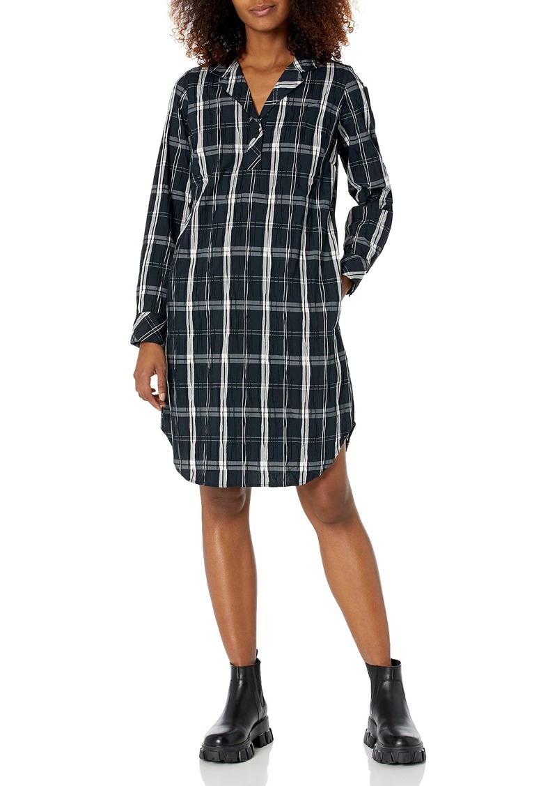 Foxcroft Women's Plus Size Sloane Long Sleeve Windowpane Dress  18W